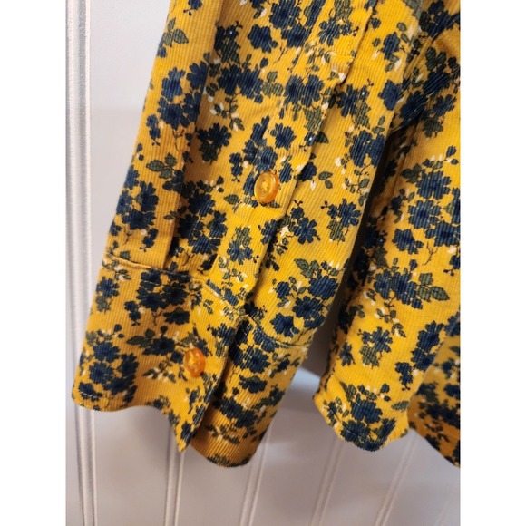 Orvis Women Yellow Floral Button-Up Corduroy Shirt Size M Casual Rugged Outdoor - Picture 6 of 13
